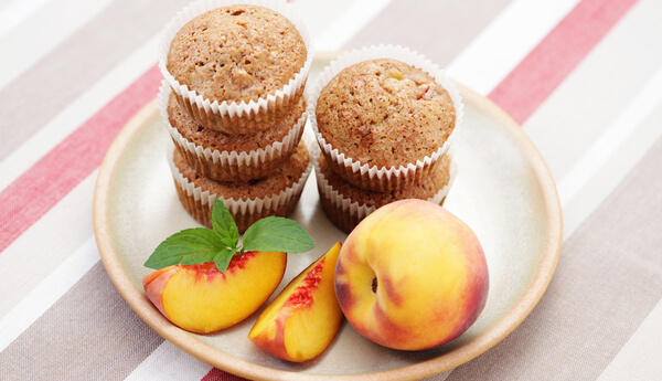Gluten-Free Vegan Peach-Walnut Muffins