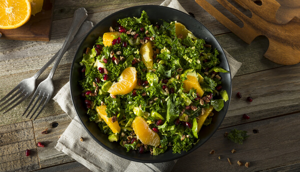 Kale and Lettuce Salad with Orange Vinaigrette