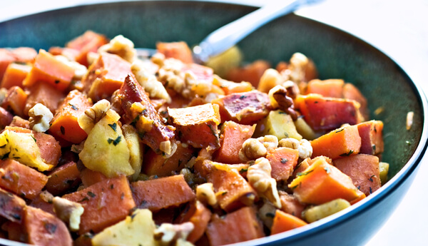 Maple Ginger Sweet Potatoes with Apples