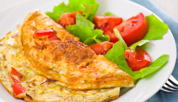 Red and Yellow Bell Pepper Omelet